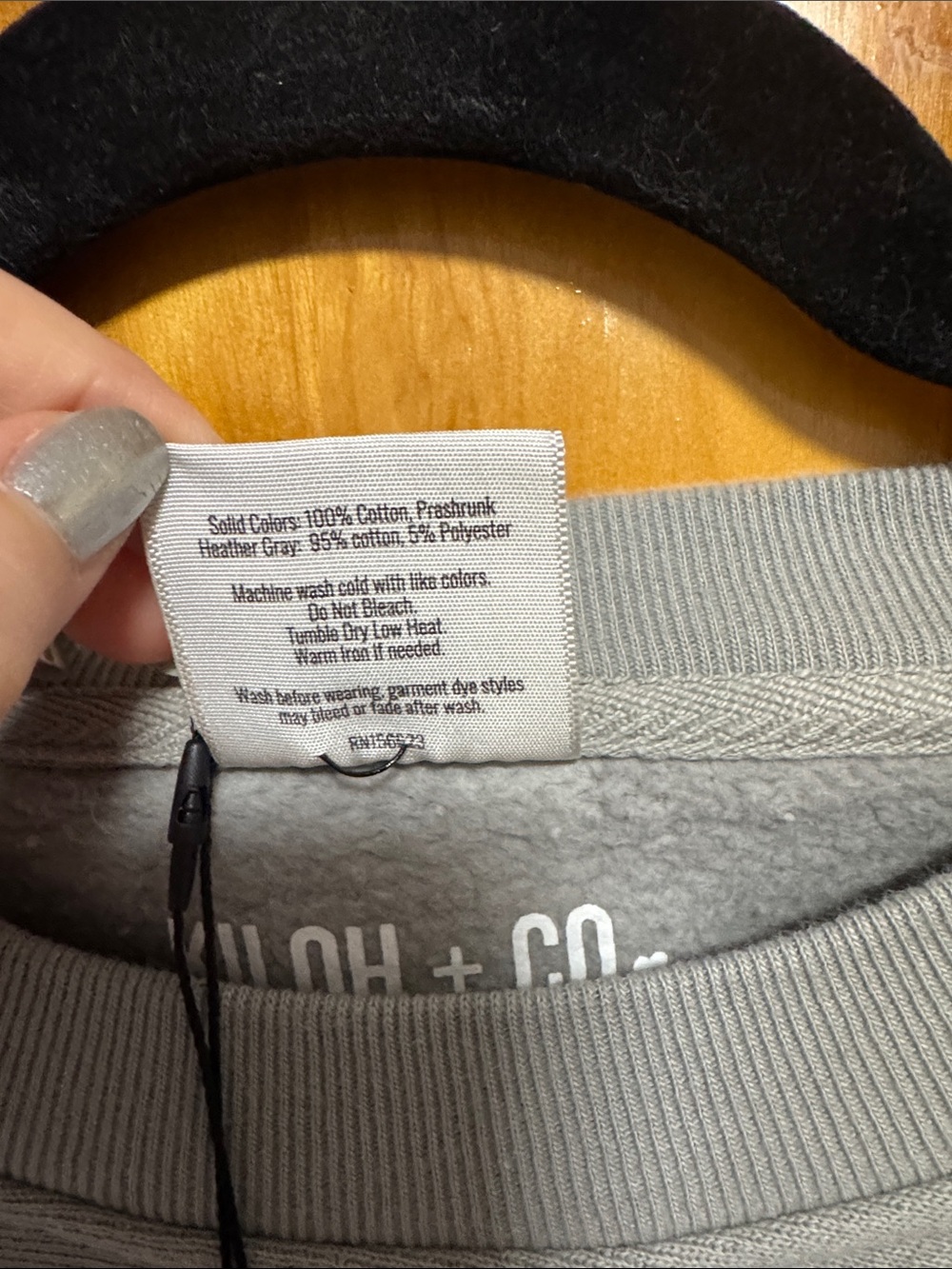 Grey 'Detroit' Embroidered Crewneck Sweatshirt with Blue Script - Picture 9 of 9